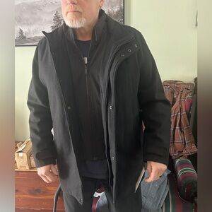 NWT Men’s Large Black Dockers Winter Coat. Double Closure